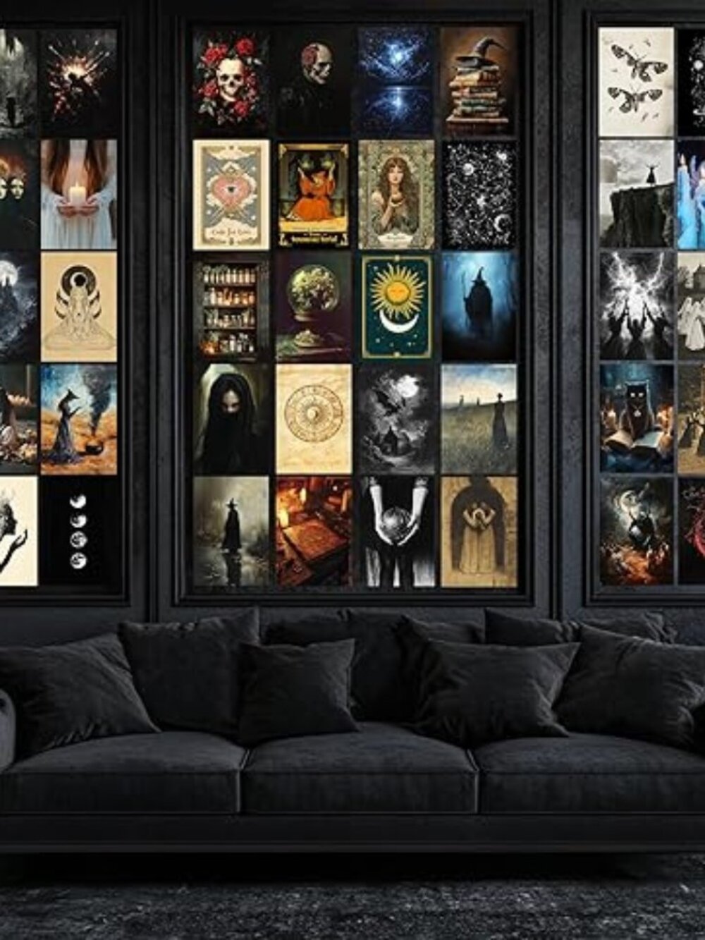 Gothic Wall Decor for Bedroom – 50 PCS Dark Academia Mini Posters Kit,